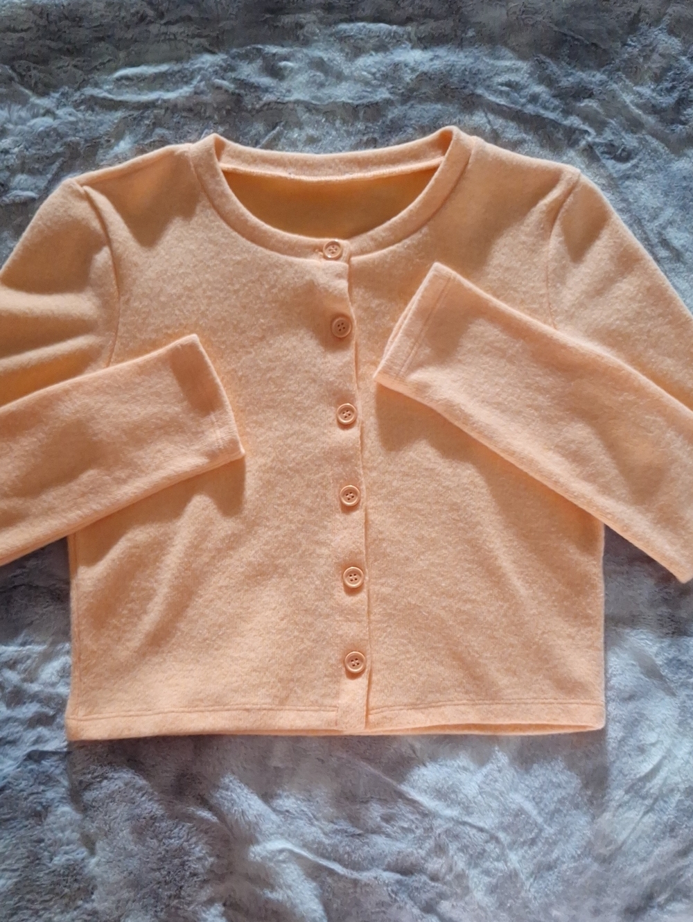 NWOT Zara Peach Button-Front Cropped Cardigan Pastel Orange Cream Popsicle Cute